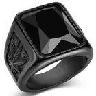 Black Ring Diamond Newest Rog Leaf Black Gold Ring Black Diamond Ring For Men Stainless Black