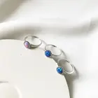 Silver Jewellery Fashion Women 925 Silver Jewellery Adjustable Pink And Blue Opal Ring
