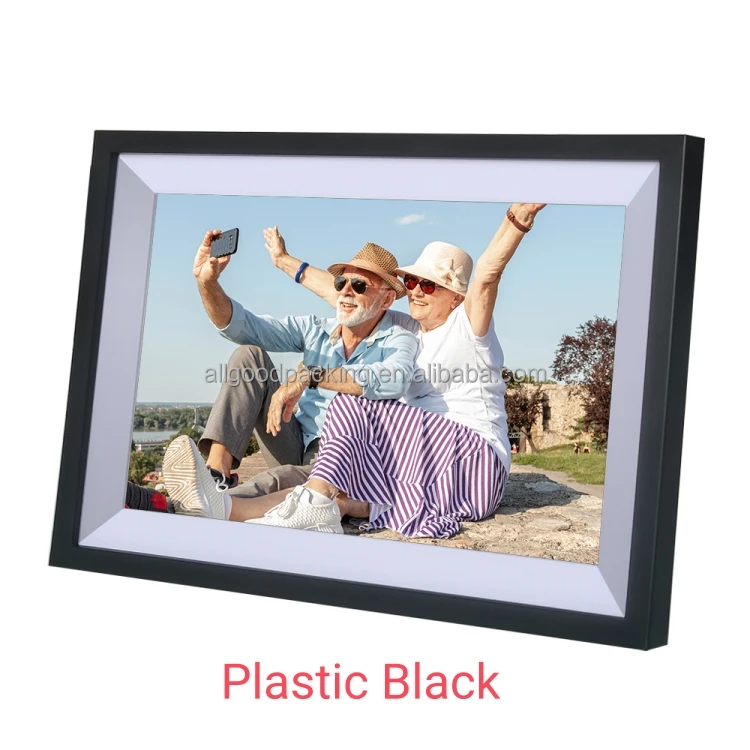 数码相框FRAMEO 10.1 "WiFi数码相框,带金属外壳和木制外壳