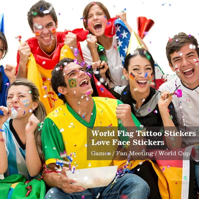 National Flag Temporary Tattoo Stickers Qatar World Soccer Cup Tattoos