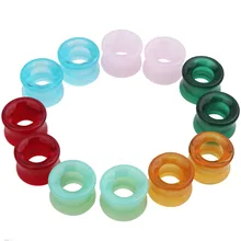 Unisex 10Pair/set Glass Ear Tunnel Plugs Hollow Double Flared Ear Flesh Gauges Piercing Ear Expander Weddings Engagements