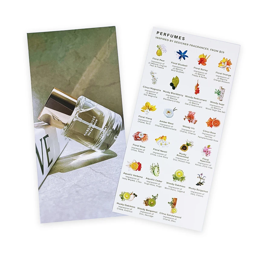 Custom A4 Design Printing Service Fold Brochure Catalog Personalized Cosmetic Product Coated Paper Flyer