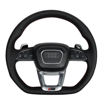 Leather Steering Wheel Upgrade Fit For Audi Rs Rs3 Rs7 A3 A4 A5 A7 Q7 Tt Tts R8 Steering Wheel Carbon Fiber
