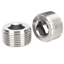 1/8" 1/4" 3/8" 1/2" NPT Male SS304 Stainless Steel Pneumatic Internal Hex Head Socket Countersunk End Plug Pipe Fitting