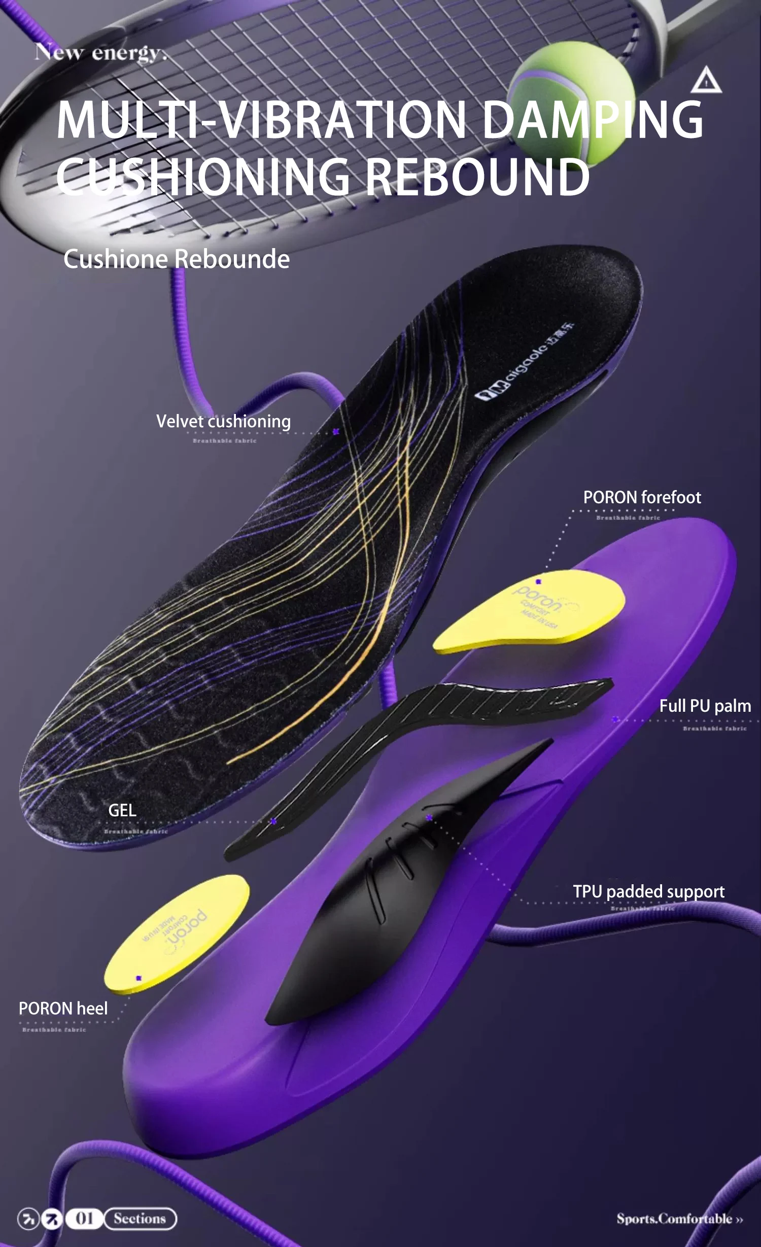 Antibacterial Full Arch Support Insoles for Flat Feet Antibacterial Full Arch Support Insoles for Flat Feet