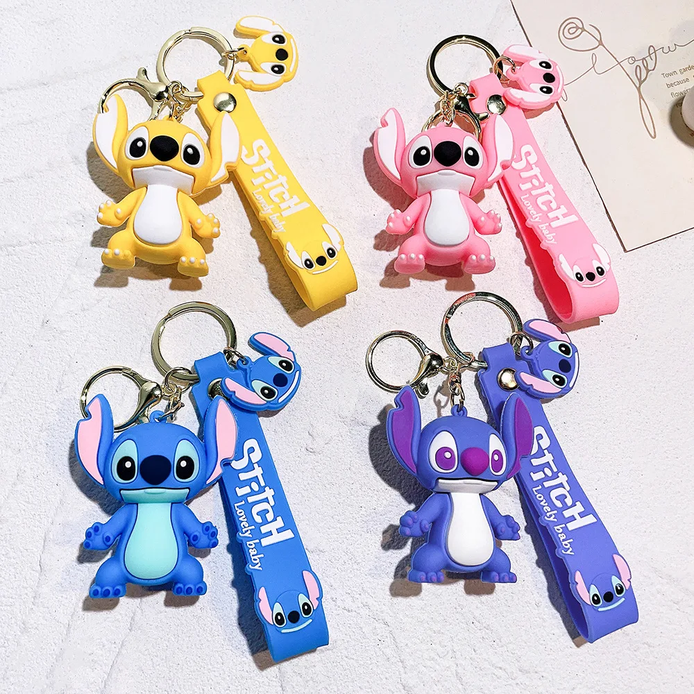 New Creative Cartoon Stitch Keychains Cute Anime Car Keyring Key Chain Handbag Accessories Pendant Christmas Gift