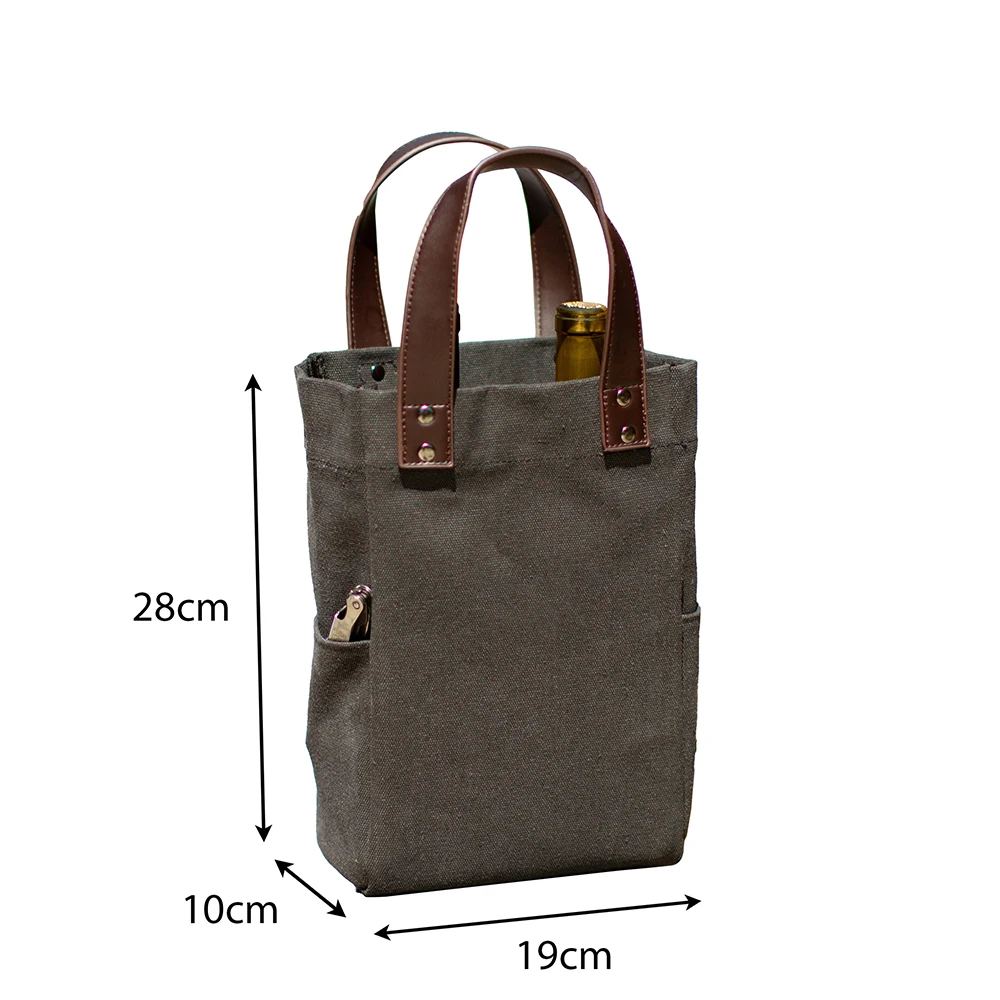 Customized 2-Bottle Wine Gift Bag Personalized Reusable Eco-Friendly Cotton Tote with Sturdy Handles Canvas Material manufacture
