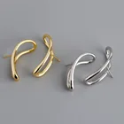Earrings LUOXIN Fashionable Simple Geometric Irregular Lines 925 Sterling Silver Stud Earrings