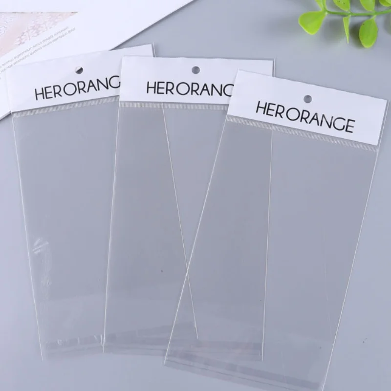 Customized OPP White Top Card Head Transparent Film Hanging Hole Self Sealing Bag