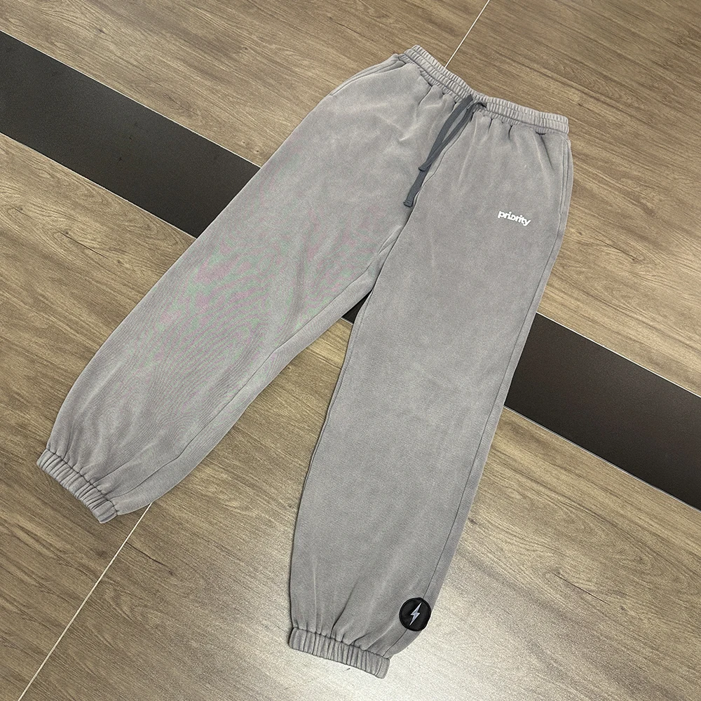 product hao xin custom logo casual mid waist 100 cotton midweight men oversized loose running sports gym sweatpants-0