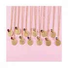 Necklace 2021 Trendy 18K Gold Plated Necklace Dainty Necklace Engraved Birth Flower Necklace Women