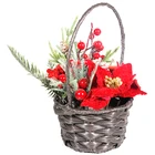 Flower Wedding Ornament Cheap Hand-woven Wicker Flower Basket Christmas Wedding Party Ornament