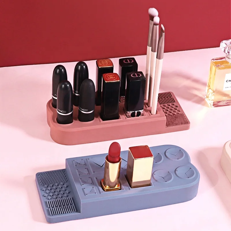 Silicone Cosmetic Storage Box Lipstick Holder Organizer Lythor Makeup Holder For Lipstick Eyebrow pencil Makeup Brush Mascara