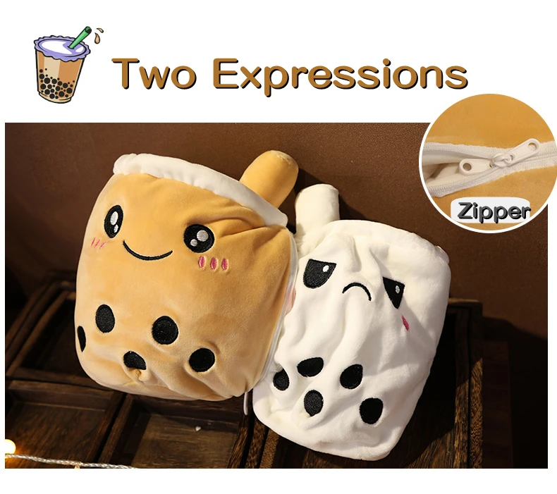 reversible boba plush