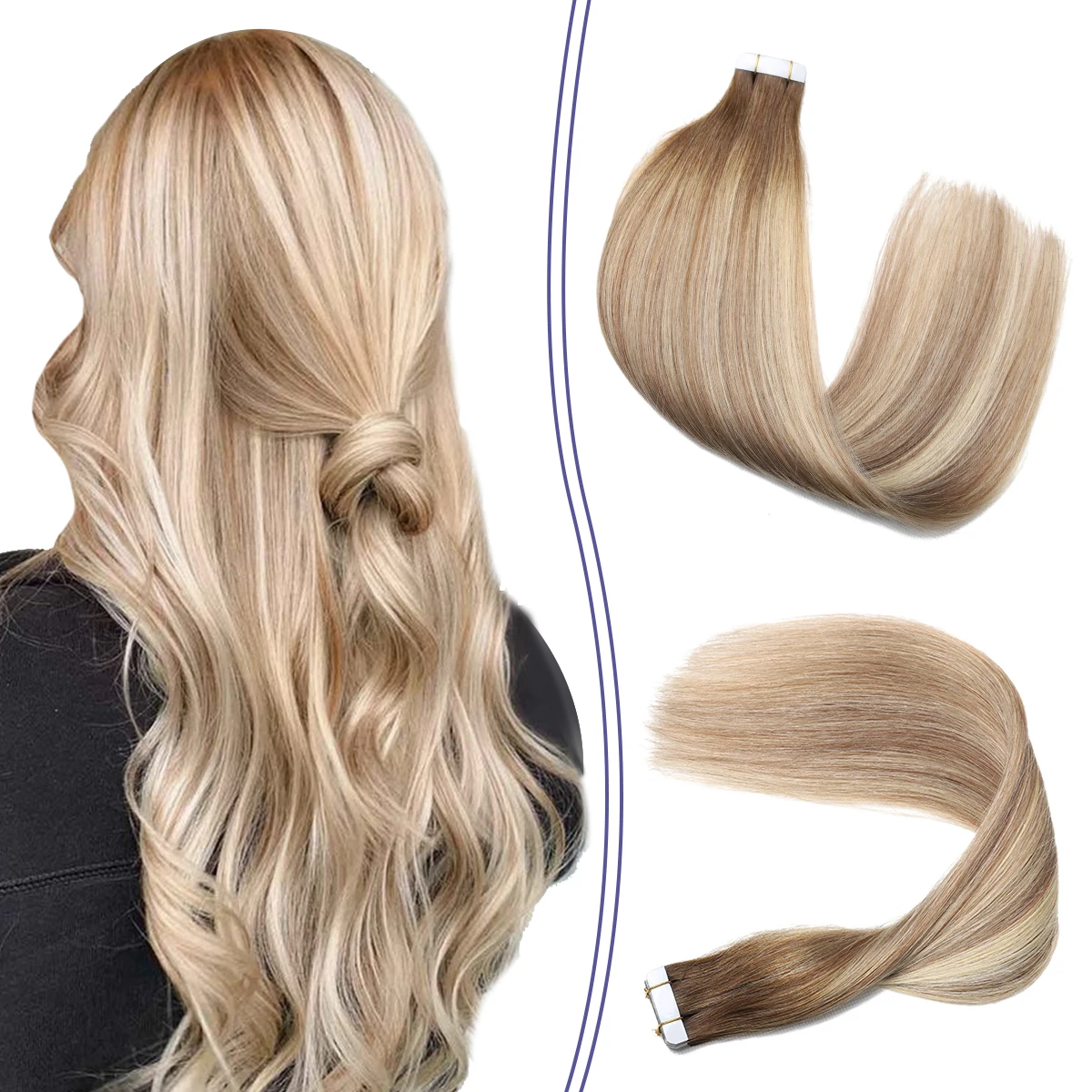 100% Drawn Virgin Remy Hair Ombre Blonde Tape In Human Hair Russian Tape-in Hair  Extensions Natural - Buy Ombre Tape In Extensions,Adhesive Tape For Hair  Extensions,Hair Extension Adhesive Tape Product on 