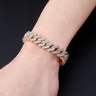 14k Gold Link Bracelet New Style Luxury Design 14K Gold Plated 5A Zircon Densifying Cuban Link Bracelet
