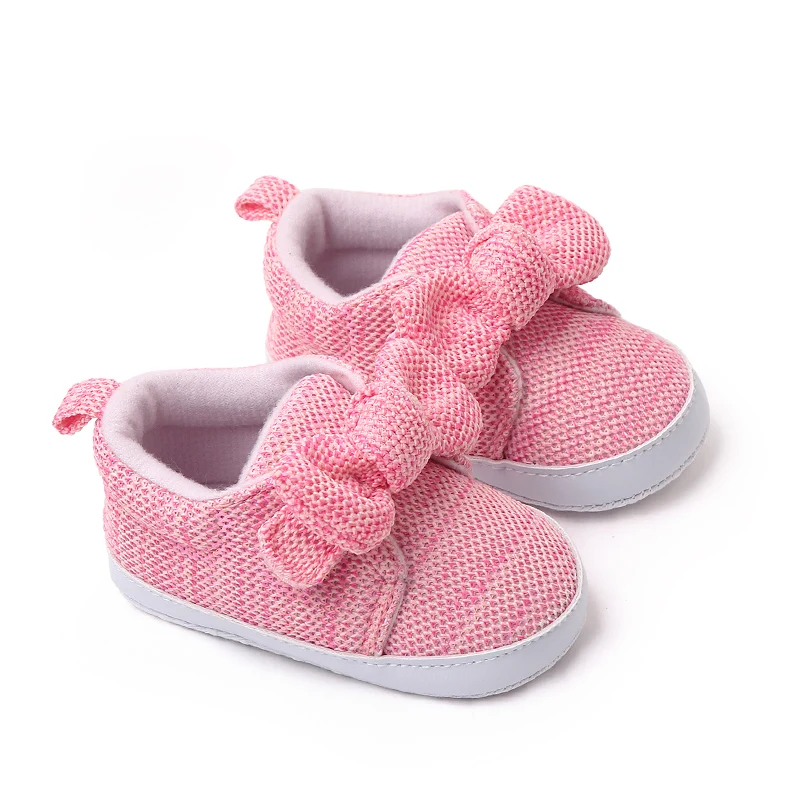 Spring and Autumn New Knitted Bow 0-1 Year Old Baby Princess Soft Soled Shoes for Girls supplier