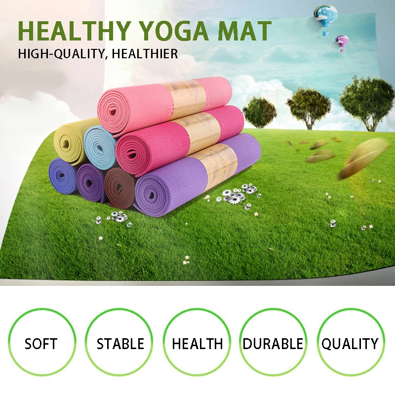 173*61cm Antislip Yoga Mat Thick Blanket Gymnastic Sport Health Lose Weight Fitness Exercise