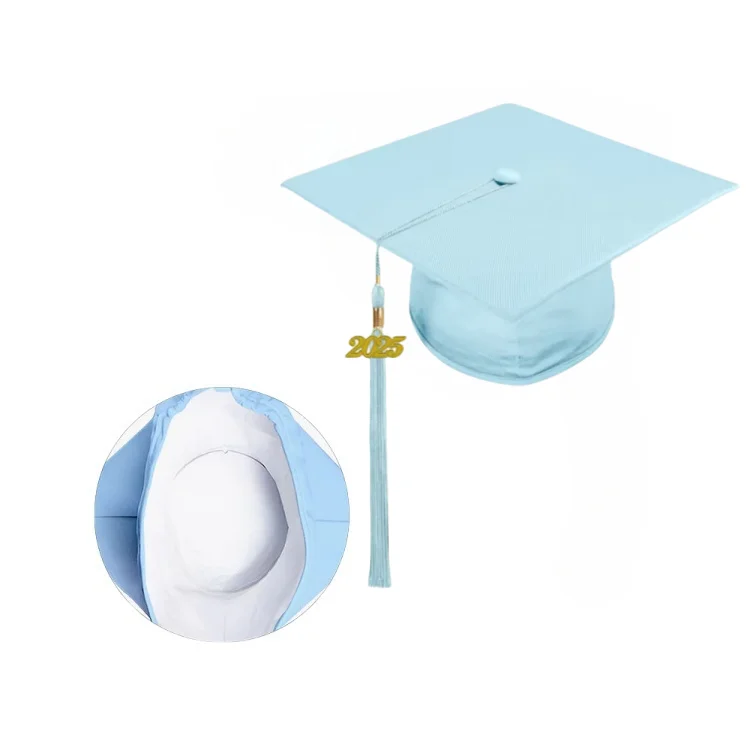 High Quality Matte Polyester Adult Graduation Hat with Tassel School Uniform Accessory factory