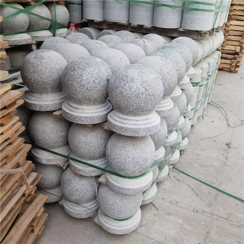 product outdoor landscape decoration natural round grey granite stone ball for park-3
