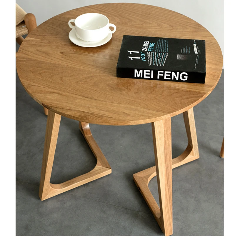 Modern Design Living Room Furniture Round Wooden Solid Wood Centro MDF Tea Coffee Table Side Table