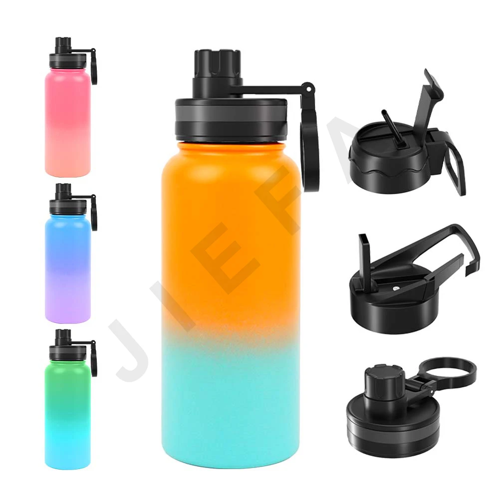 Pink Double Walled 3 Set Big Cooling Portable Unique Purple Personalised 32 Oz Travel Stainless Steel Water Bottle