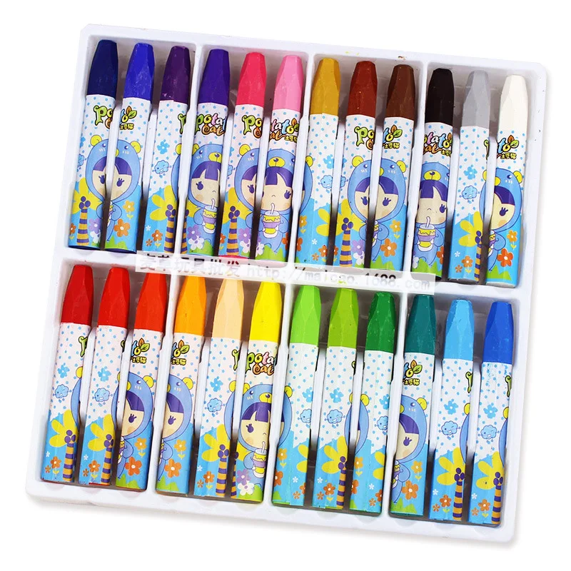 24 Colors 36 Colors Oil Washable Pastel Pencil Crayons Mini Artist Crayons