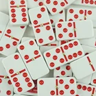 Dominoes Domino Custom Logo White Dominoes With Red Dot And Wood Box For Domino Game And Domino Jeux