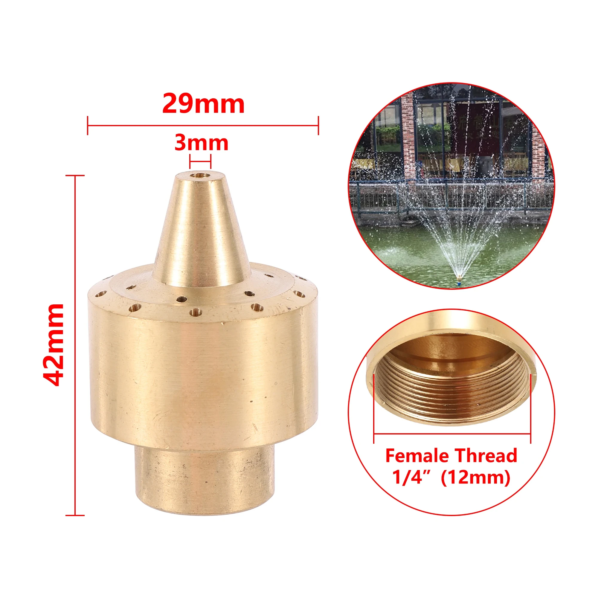 Brass Firework Column Fountain Female Thread 1/4" 1/ 3/4" Ornamental Nozzle Garden Park Hotel Landscape Made Stone Stainless supplier