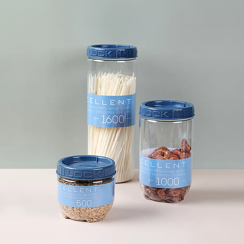OWNSWING 3pcs/set Cereal storage container Noodle snacks sealed jar Plastic Kitchen food storage jar Milk powder-jar