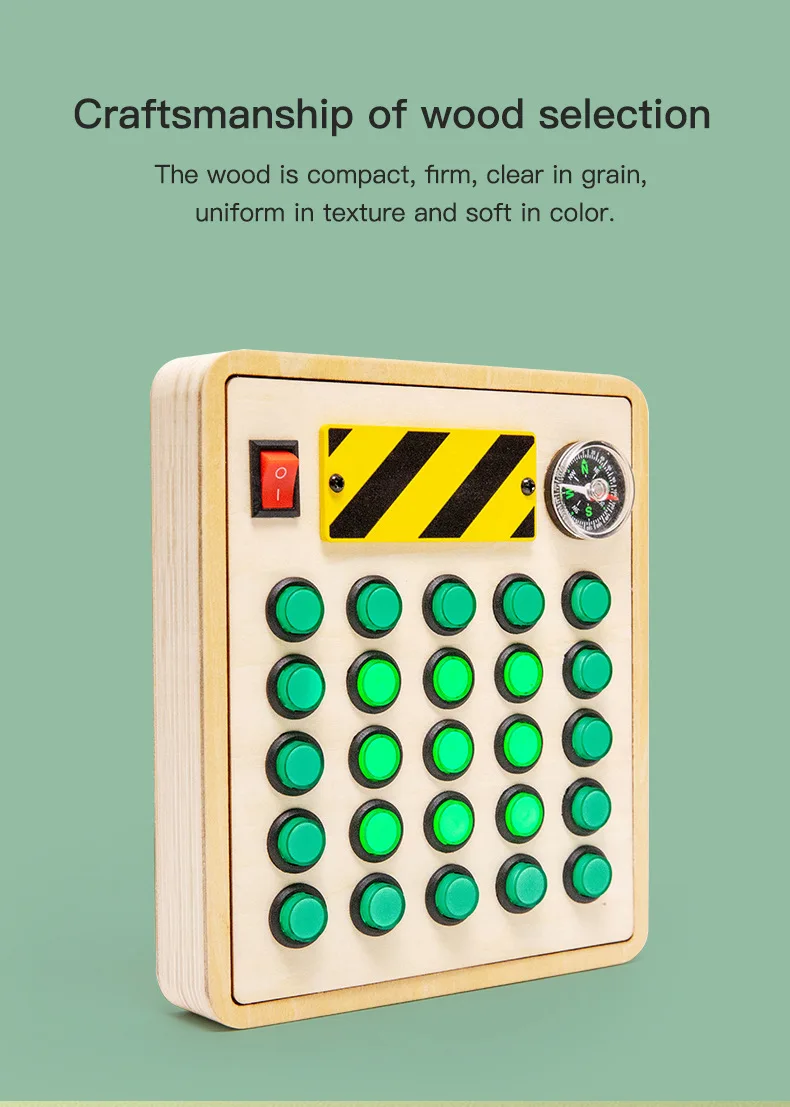 Jouets sensoriels Montessori, jeu d'orthographe éducatif en bois, lumière LED électronique, planche occupée pour enfants, fournisseur