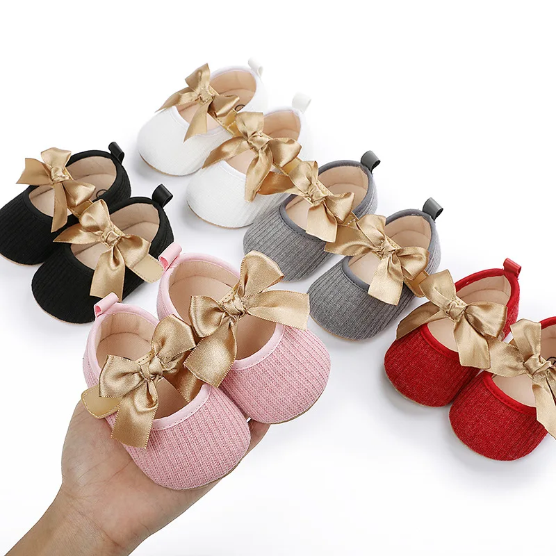Hot Selling Soft Sole Bow Cotton Baby Newborn Infant Girl Shoes Babies Shoes for Girls supplier