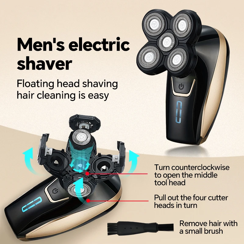 Five-Blade Stainless Steel Razor Electric Rotary Shaver with USB Charging for Face for Household RV Hotel Use details