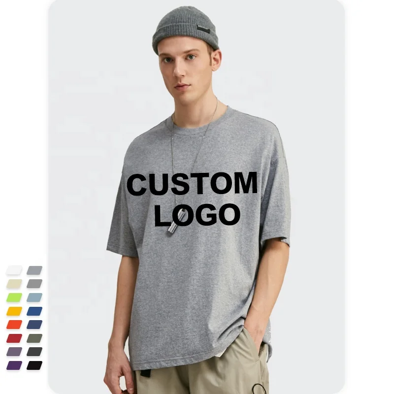Customized Summer Men Tshirt Solid Color Cotton Casual T-Shirts Unisex Oversize T Shirt