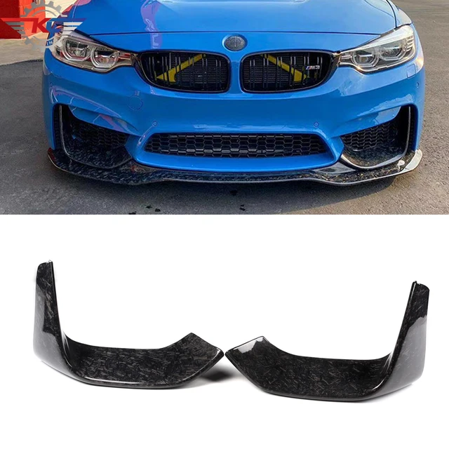 For BMW M3 F80 M4 F82 F83 2014-2019 Forged Carbon Fiber MP Front Bumper Splitter Wrapping Angle