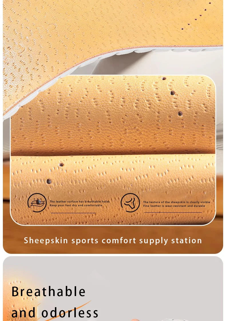 Summer New Product Top Layer Sheepskin Latex Insole Genuine Leather Sweat Absorbent Shock Absorbent Non Tiring Non Smelly Feet Summer New Product Top Layer Sheepskin Latex Insole Genuine Leather Sweat Absorbent Shock Absorbent Non Tiring Non Smelly Feet