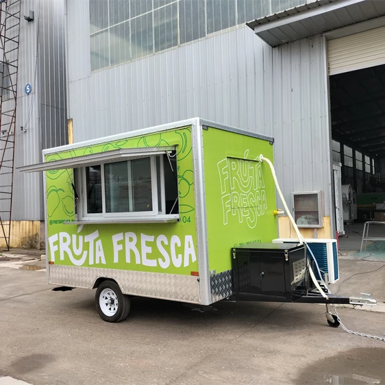 Food Truck New Arrival Outdoor Kitchen Fast Food Trailer With Cooking Equipment/ China Factory Mobile Food Cart  For Sale Europe