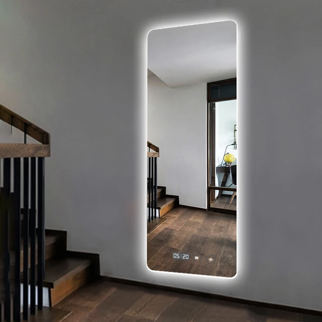 Big Wall LED Dressing Mirror Wall Full Mirror Smart LED Lighted Full Length Mirror