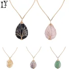Pendant High Quality Wire Wrapped Necklace Natural Stone Waterdrop Pendant Necklace For Women