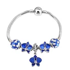 Dropshipping Qings Wholesale Bracelet Qings Stainless Steel Snake Chain Animal Beads Blue Crystal Bracelets