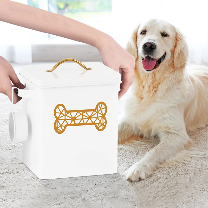 Factory Direct Sale Set of Three Food Storage Tin Dog Treat Jar with Lid for Pet