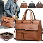 Laptop Bag BUBM Mens Brown Briefcase Messenger Real Pure PU Genuine Leather Laptop Bag