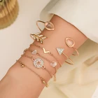 Jewelry Woman New Style Hot Selling Exotic Geometric Alloy Bracelet Set Jewelry For Woman