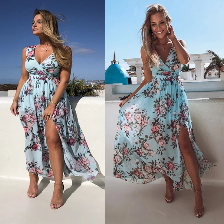 women clothes fashion clothing womens summer party beach flower printed casual dresses club dress for sale
