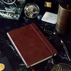 Cover SMETA 4 Pillars Custom A5 100gms Wooden Pattern Custom Logo Leather Notebook Journal Cover A5 For Office