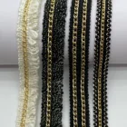 Tassels With Hot Sales Tassels Lace With Metal Chain Fashion Lace Trims Swiss Voile Lace For Garment