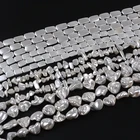 Oval Loose Pearls Beads Wholesale Natural White Oval Shape Shell Pearl Loose Beads