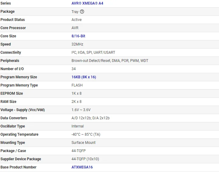 product atxmega16a4 au atxmega16a4 atxmega16 tqfp 44 electronic components integrated circuit-0