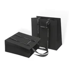 Paper Bag Black 2020 New Custom Embossed Logo Black Paper Shopping Bag And Paper Handbags