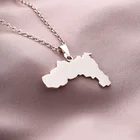 Necklace Casual/sporty Stainless Steel Africa Necklace Men Women Hollow African Map Necklace Jewelry